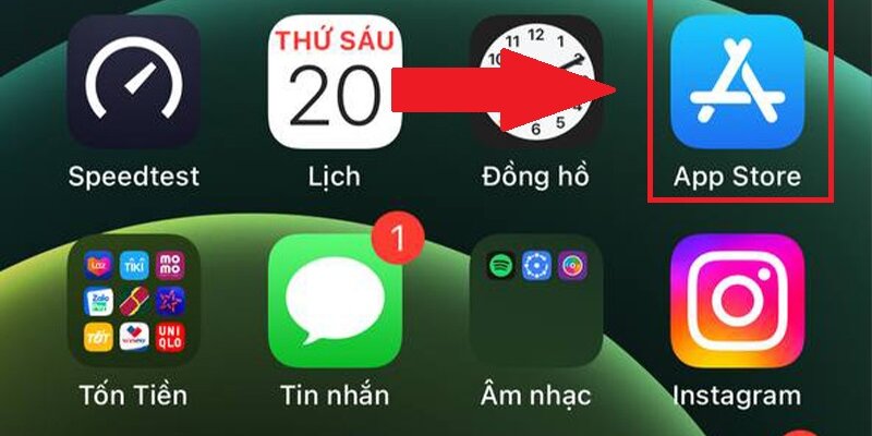 Sử dụng app store tải SV368